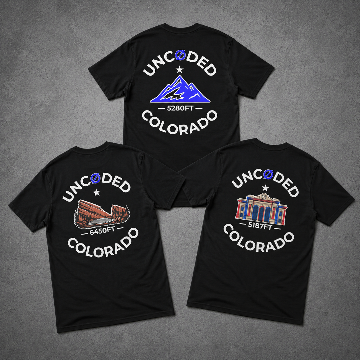 UNCØDED CO Elevation Series Colorado graphic tees collection