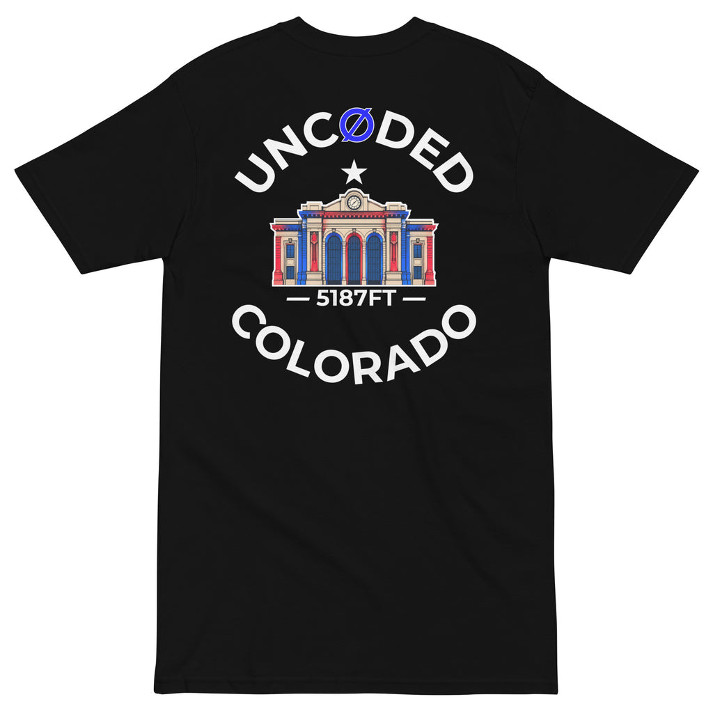 UNCØDED 5187 Station Tee black Colorado graphic tee back view