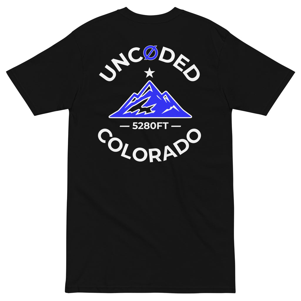 UNCØDED 5280 Roots Tee black Colorado graphic tee back design