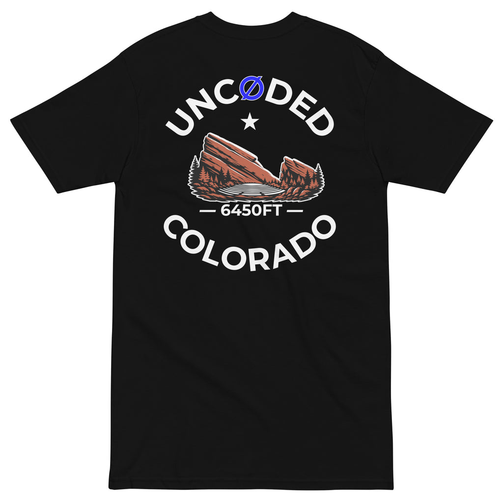 UNCØDED 6450 Ridge Tee black Colorado graphic tee back view