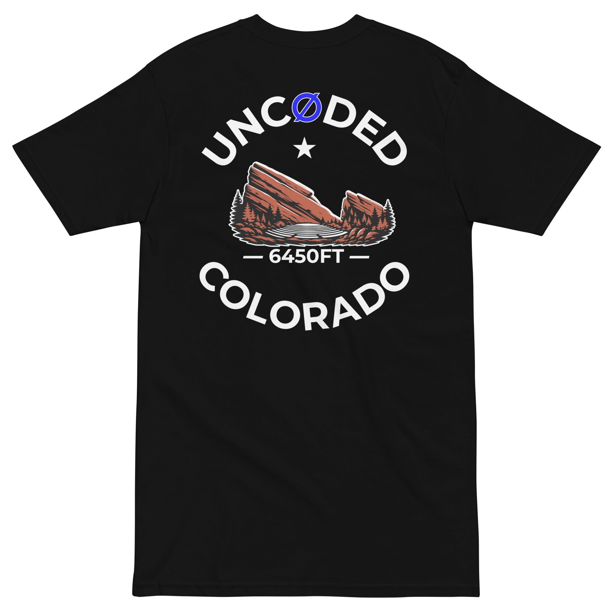 UNCØDED 6450 Ridge Tee black Colorado graphic tee back view