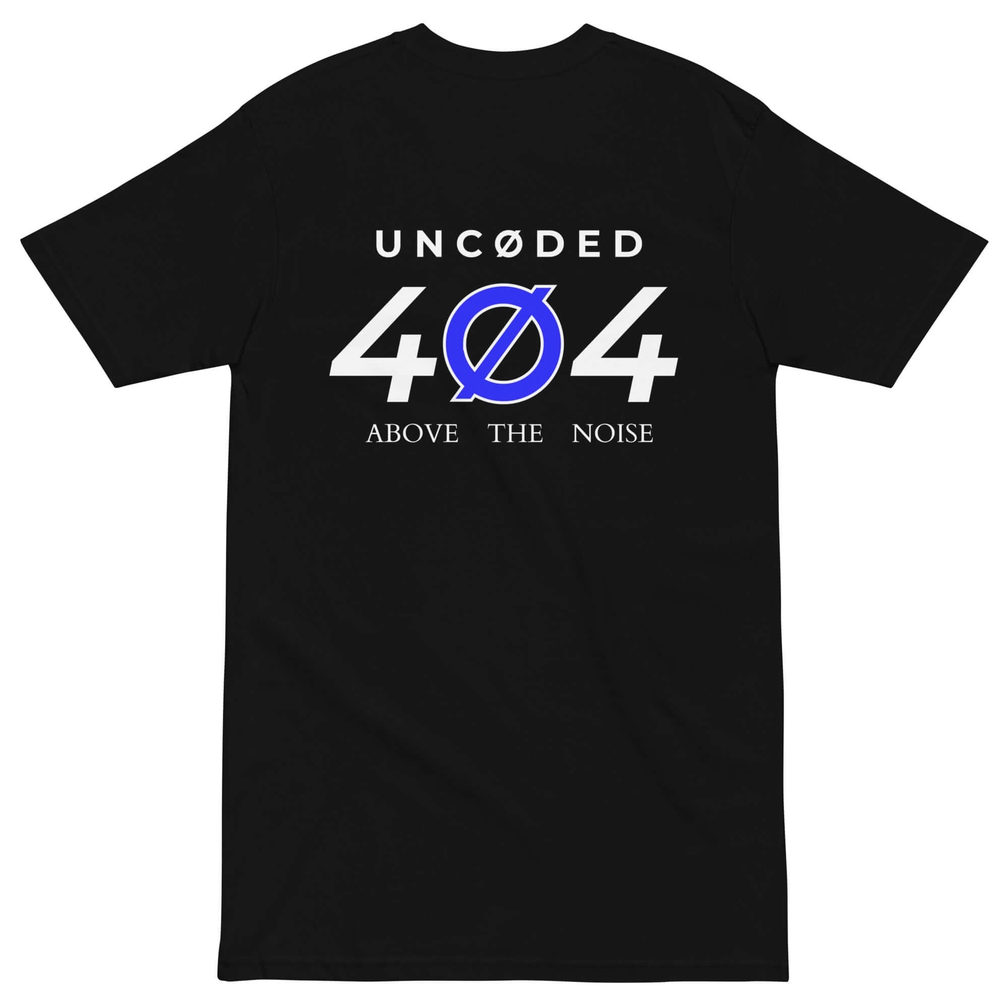 UNCØDED Error 404 Tee black premium graphic tee back design