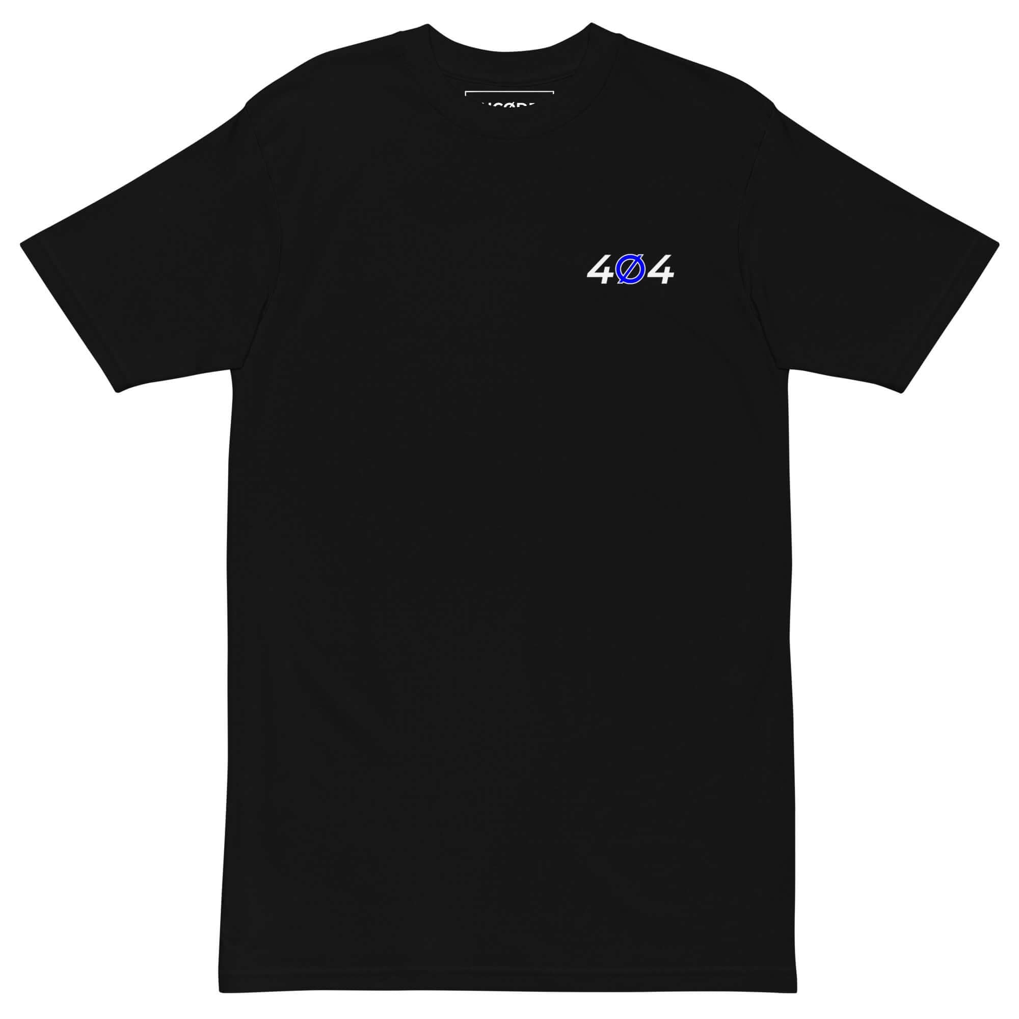 UNCØDED Error 404 Tee black heavyweight tee front chest logo view