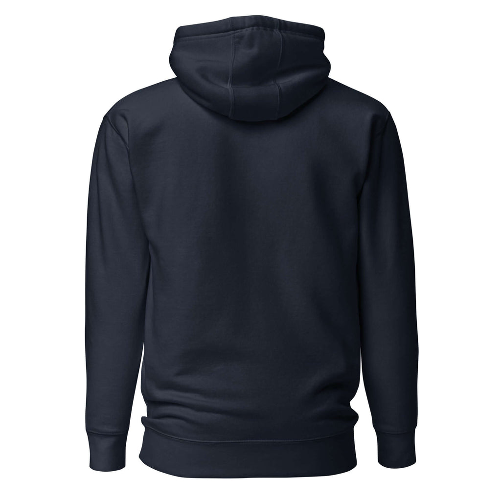 UNCØDED Signature Hoodie navy minimal streetwear hoodie back view #group:navy