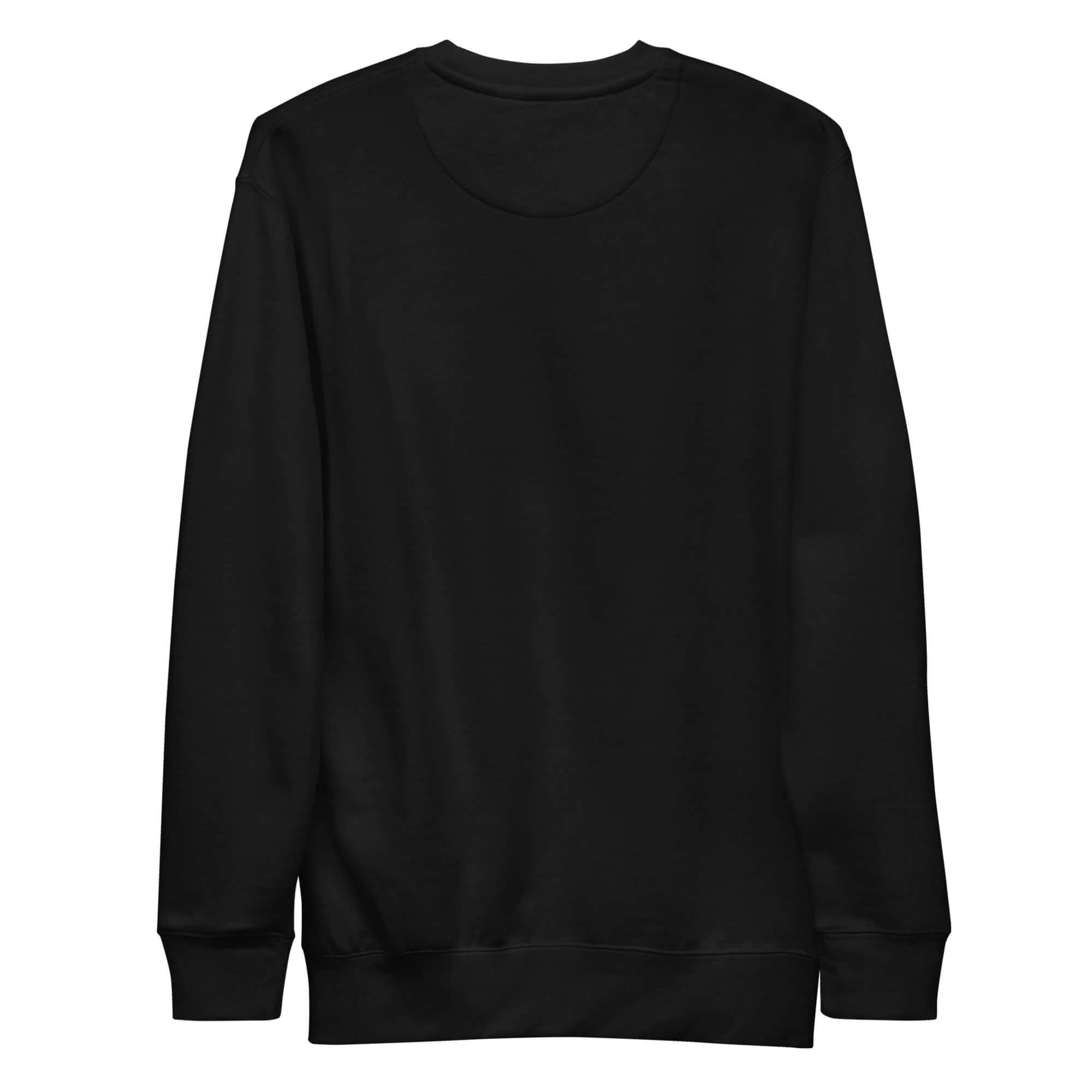 UNCØDED Signature Sweatshirt black minimal streetwear crewneck back view #group:black