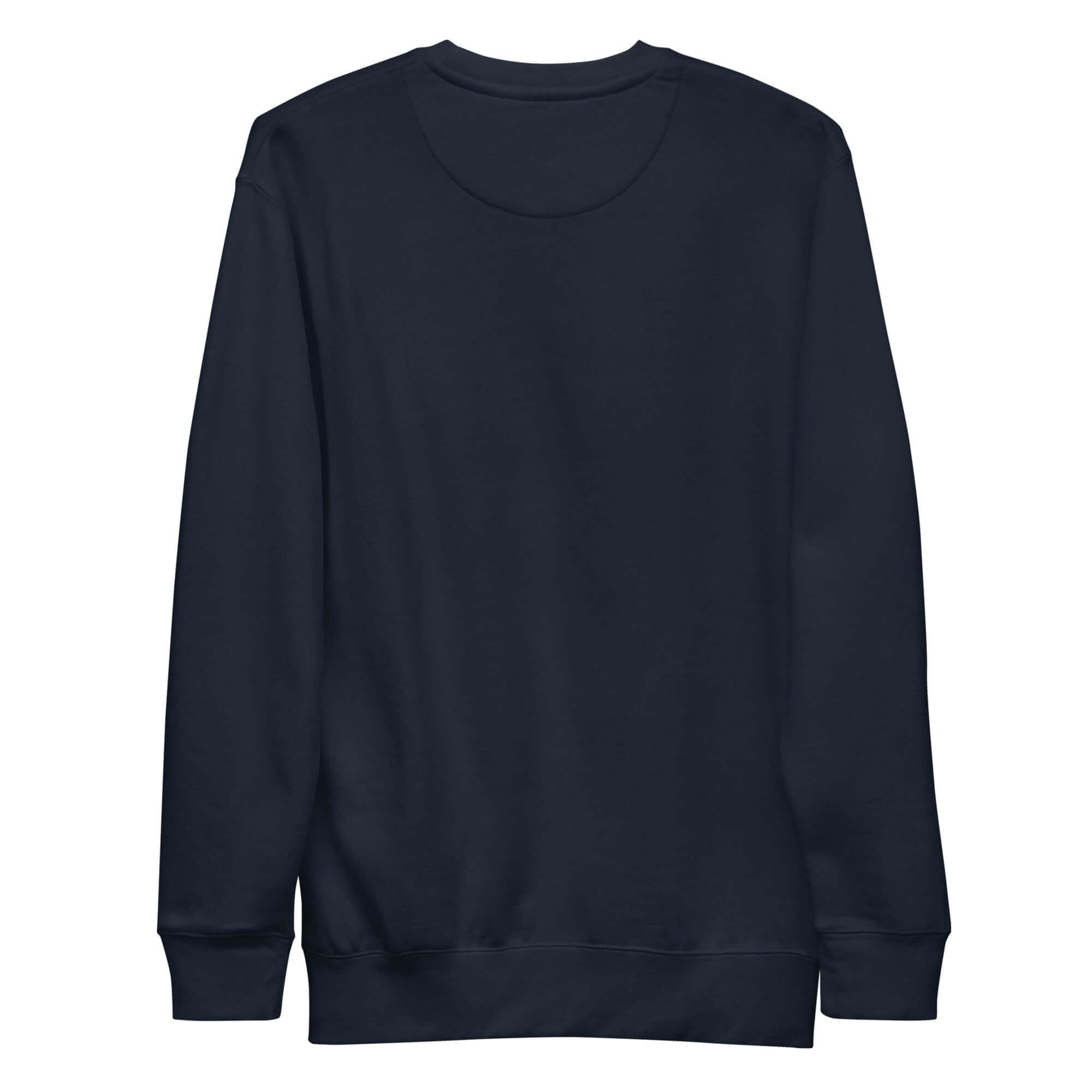 UNCØDED Signature Sweatshirt navy minimal streetwear crewneck back view #group:navy