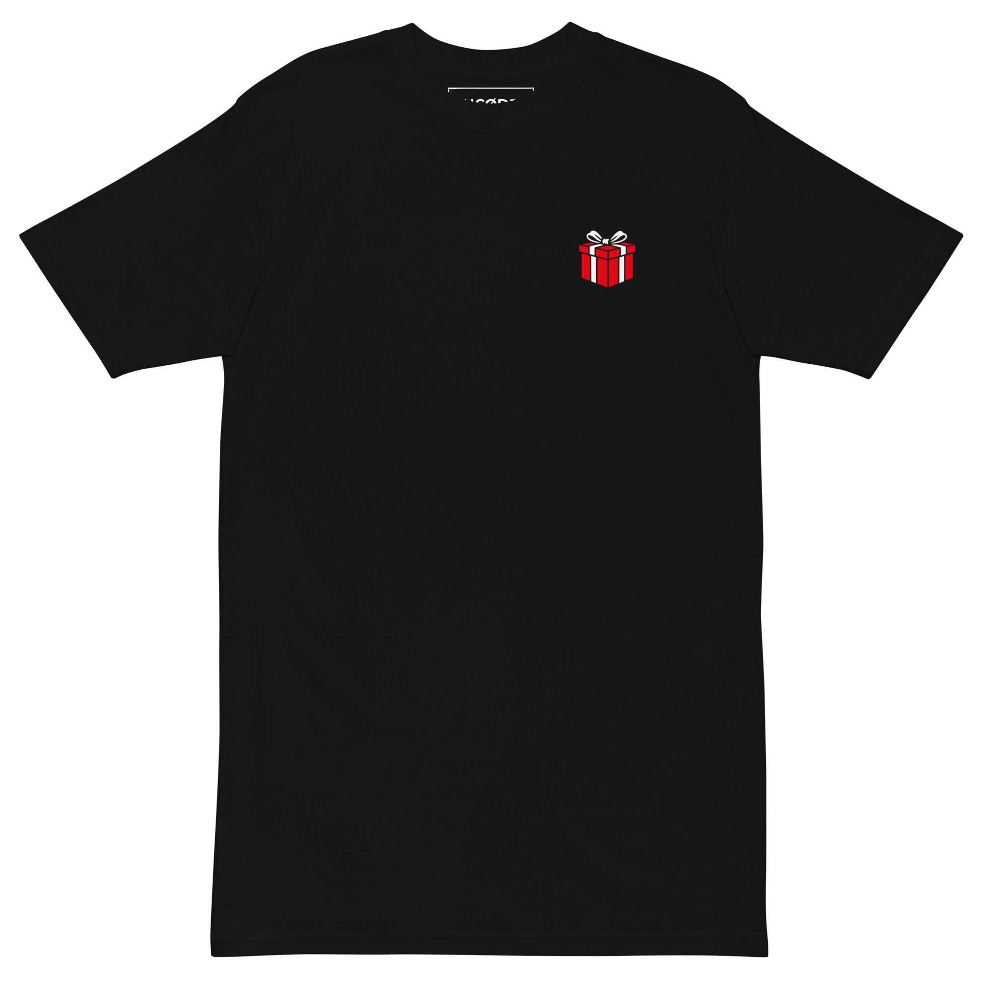UNCØDED Time is a Gift Tee black heavyweight tee front chest logo view